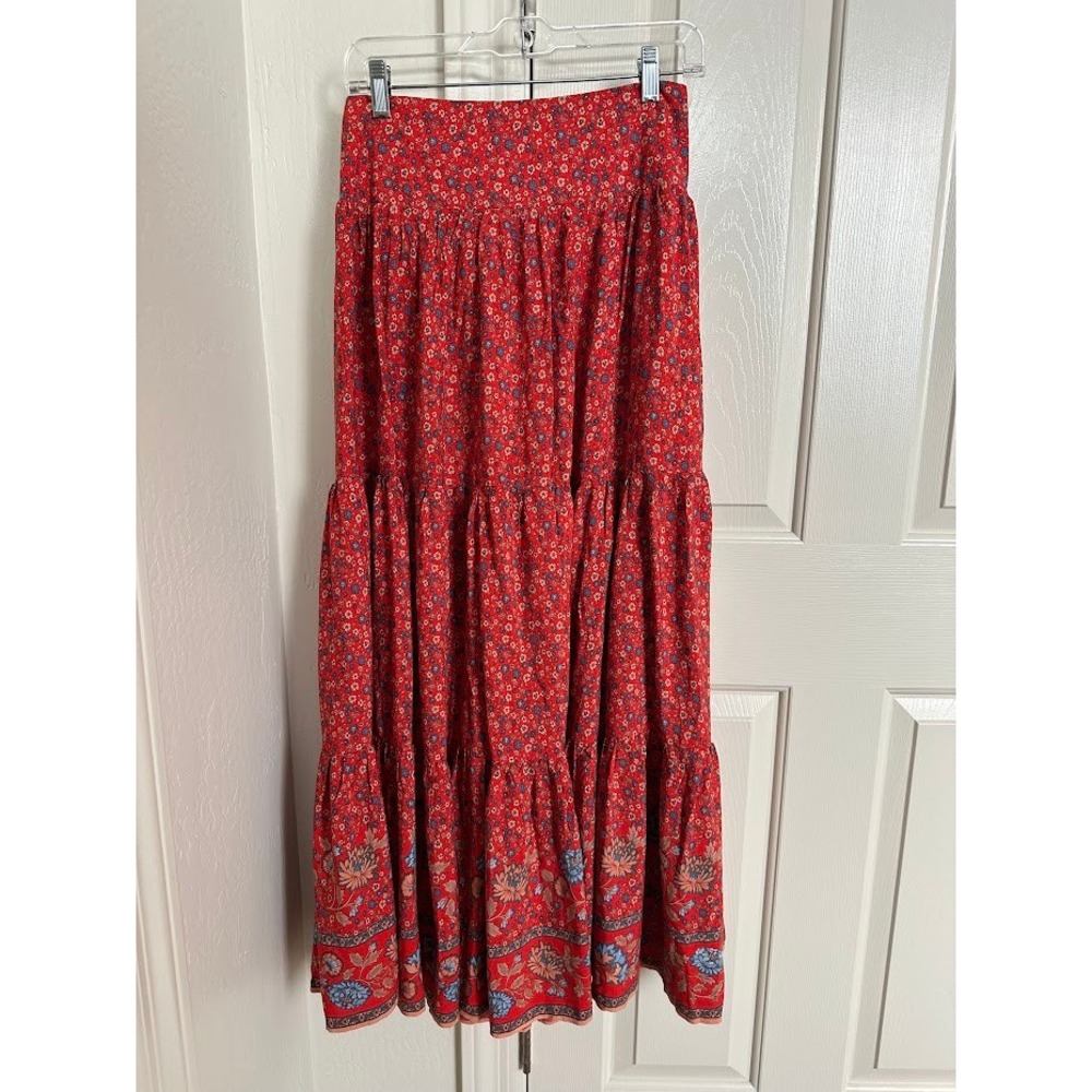 Natural Life Hanna Convertible Maxi Skirt Strapless Dress Red Floral L - Picture 3 of 7
